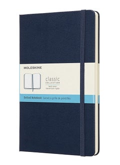 13x21cm Size Hard Cover Notebook With Dotted Lines Sapphire Blue