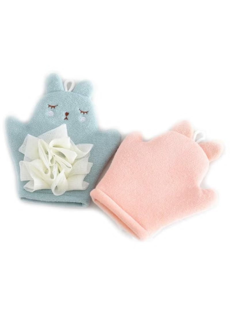 3 قطع إسفنج استحمام للأطفال قفاز استحمام حيوانات لطيف لوفا إسفنج ناعم لتدليك الجسم للأطفال الصغار - Image 3