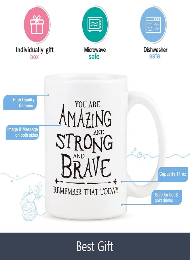 Cabtnca Thank You Gifts: Inspirational Mugs for Women, Men, Coworkers, Nurses, Teachers, Best Friends - You Are Amazing And Strong And Brave 11Oz - Image 5