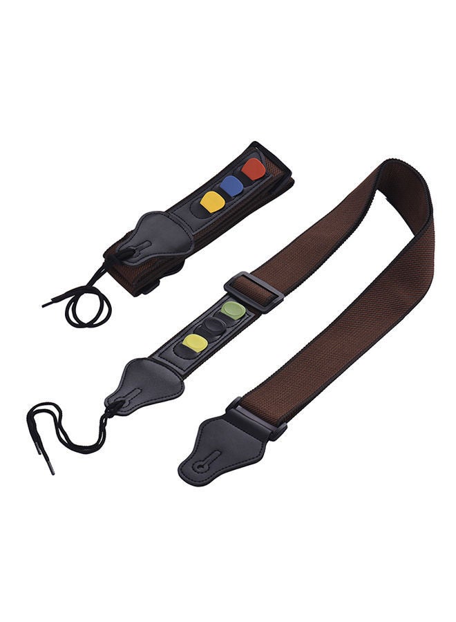 NIBEMINENT 2-Piece Adjustable Guitar Shoulder Strap With Pick Pockets - Image 2