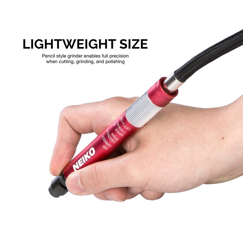 NEIKO 10649A Micro Air Die Grinder | 1/8" (3mm) Capacity | Pencil Type | 54,000 RPM | For Cleaning Dies, Rotors, Backing Plates, Brake Pads, Mounts, Etc. - Image 4
