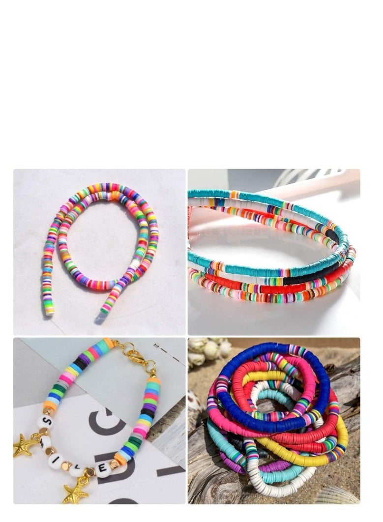 Grab Mantra 3500 Pcs Flat Round Polymer Clay Spacer Beads  For Jewelry Making 10 Colors - Image 5