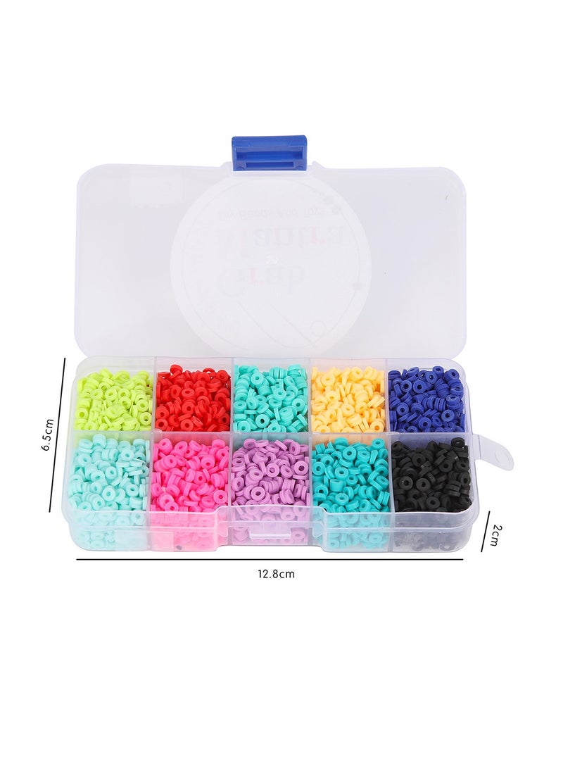 Grab Mantra 3500 Pcs Flat Round Polymer Clay Spacer Beads  For Jewelry Making 10 Colors - Image 3