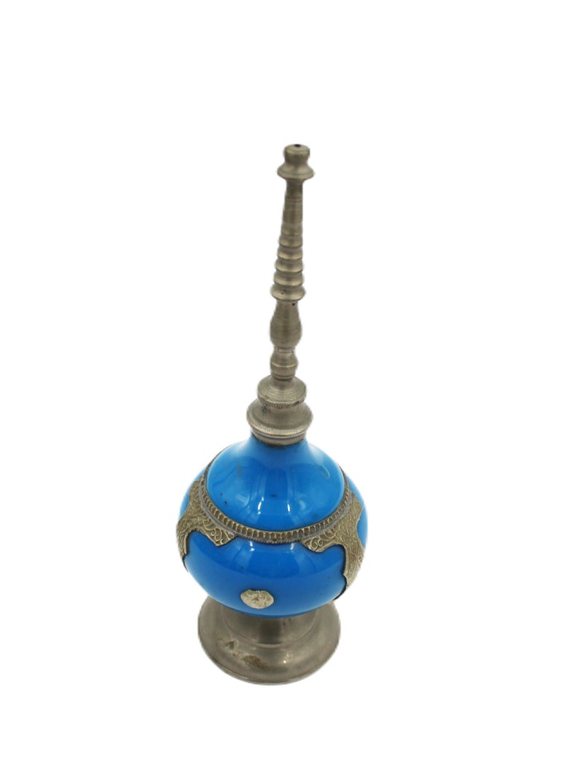 Antique Museum MOROCCAN HANDMADE CAMEL BONE ROSE WATER POT WITH WHITE METAL WORK  - Image 1