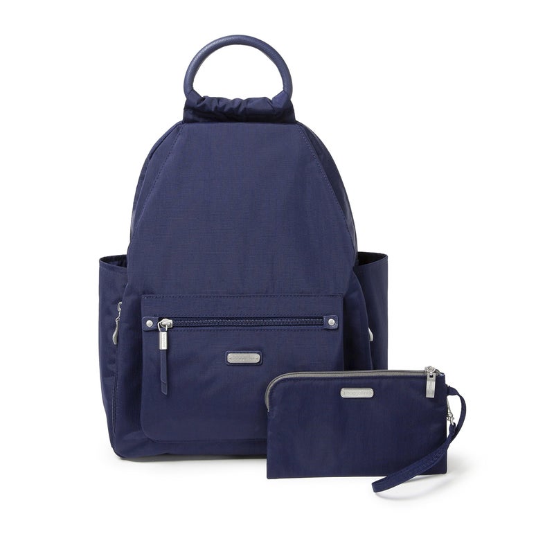 Baggallini Womens With Rfid Phone Wristlet All Day Backpack Navy One Size US