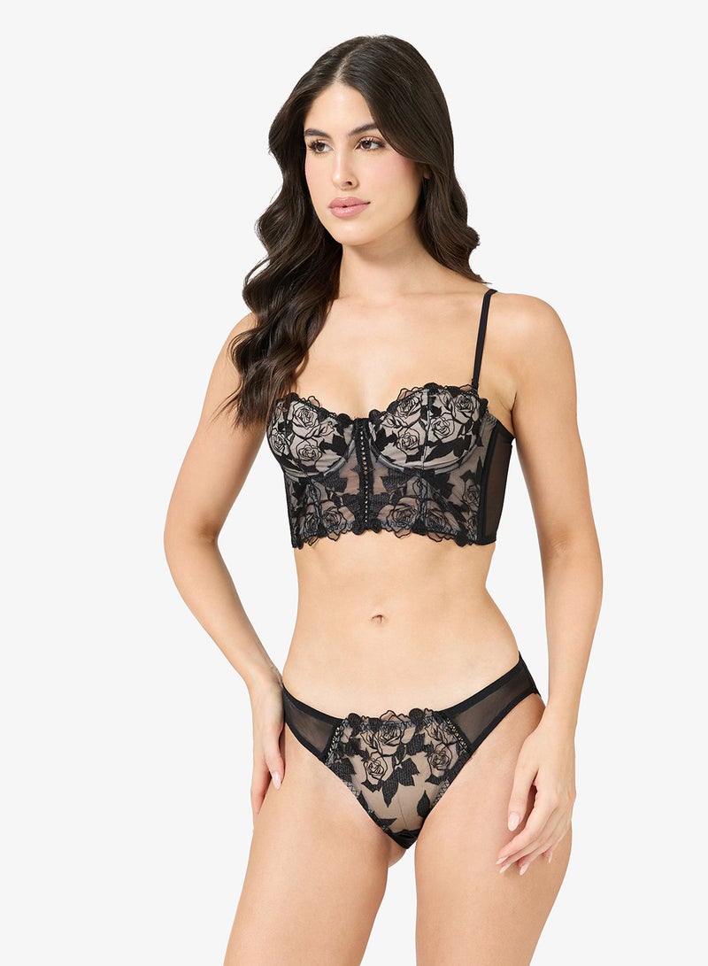 Ginger Lace Corset Detail Bralette & Brief Set - Image 5
