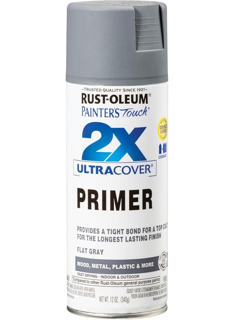 RUST-OLEUM Painter's Touch 2X Flat Primer Spray 340 g, Gray - Image 1