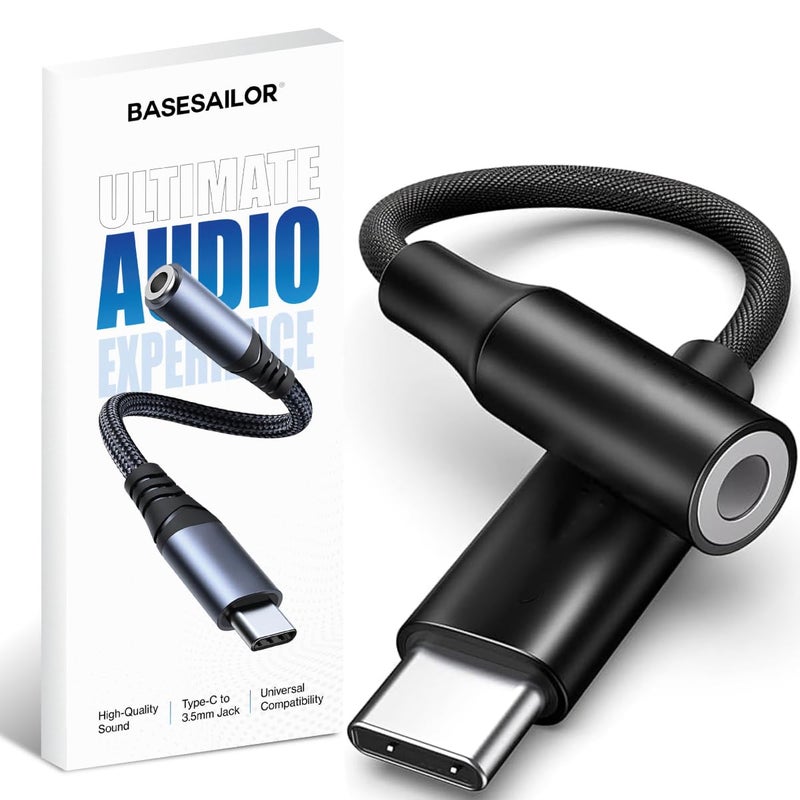 Basesailor Type-C to 3.5mm Audio Jack Adapter with DAC for iPhone 15, Samsung S Series, OnePlus, Google Pixel, Nothing & Other Type C Phones - Headphones Converter Compatible, 6 Months Warranty - Image 5