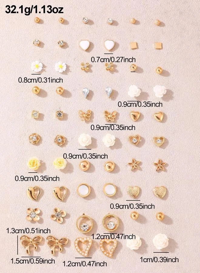 Take Two  Set of 30 - Assorted Stud Earrings for Women | Best Price UAE
