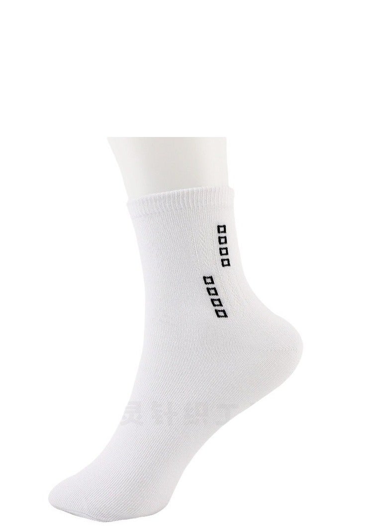 جوارب الرجال متوسطة الطول عصرية ومتعددة الاستخدامات وبسيطة وموجهة للأعمال وتمتص العرق وتسمح بالتهوية لفصلي الربيع والخريف (5 ألوان، 5 أزواج) - Image 2