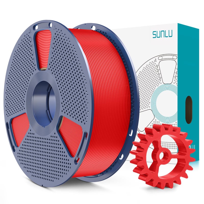 SUNLU PLA+2.0 3D Printer Filament, Upgrade PLA+ Filament 1.75mm, Tougher and Stronger, Neatly Wound PLA Plus Filament, Dimensional Accuracy +/-0.02mm, 1KG Spool(2.2lbs), Red - Image 1