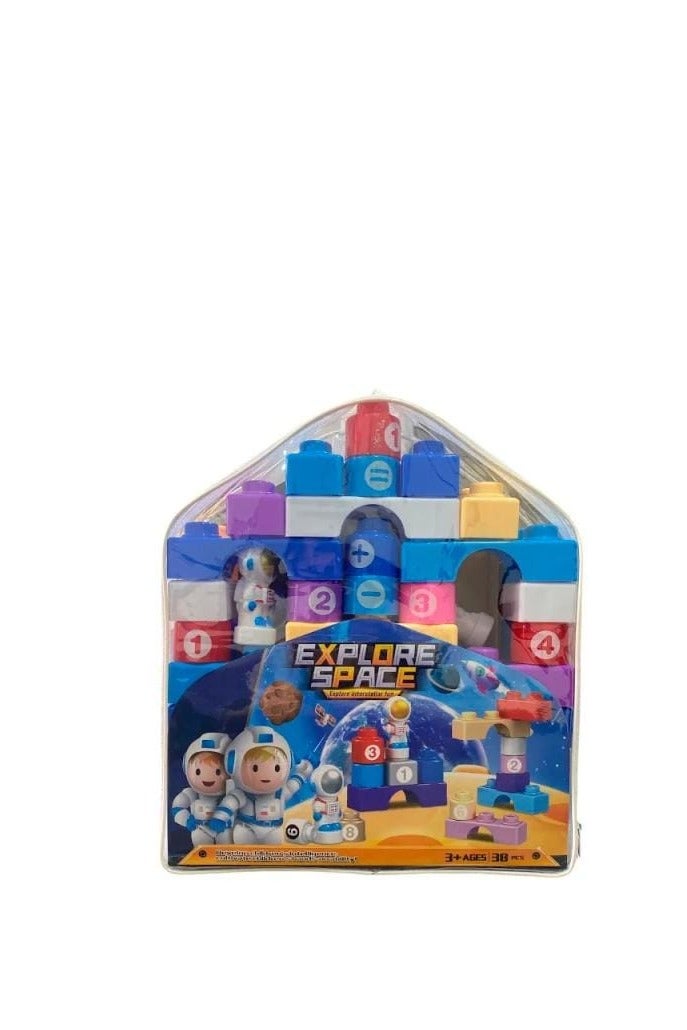 Explore Educational Blocks Toy for Kids - Astronaut Design, 38 Pieces, Suitable for Ages 3 and Up