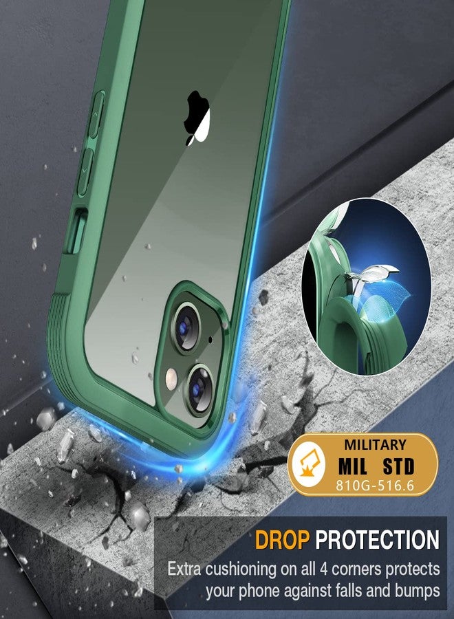 Miracase Compatible with iPhone 13 case 6.1 inch, 2023 New Full-Body Glass Clear Case Bumper Case with Built-in 9H Tempered Glass Screen Protector for iPhone 13, Acacia Green - Image 5