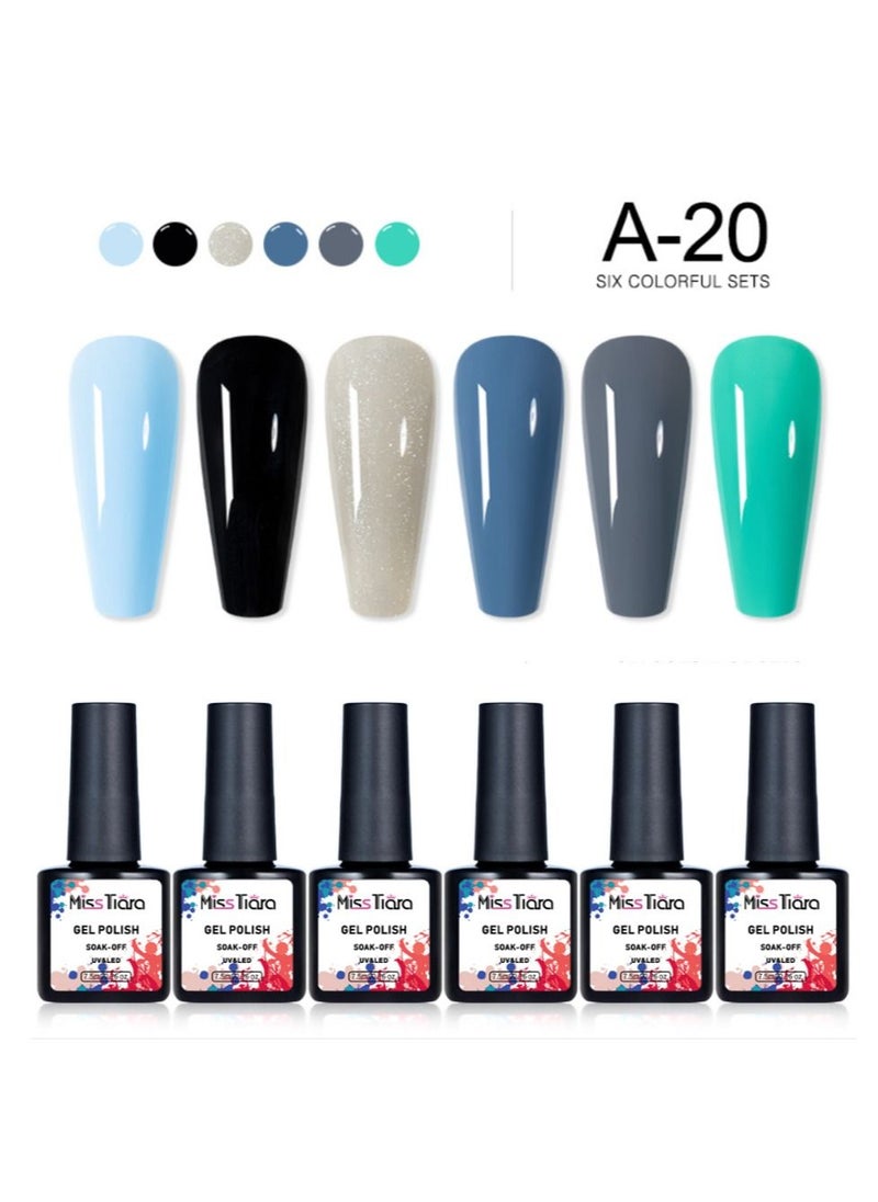 MissTiara 6-Piece UV and LED Nail Gel Polish Set A20  - Image 2