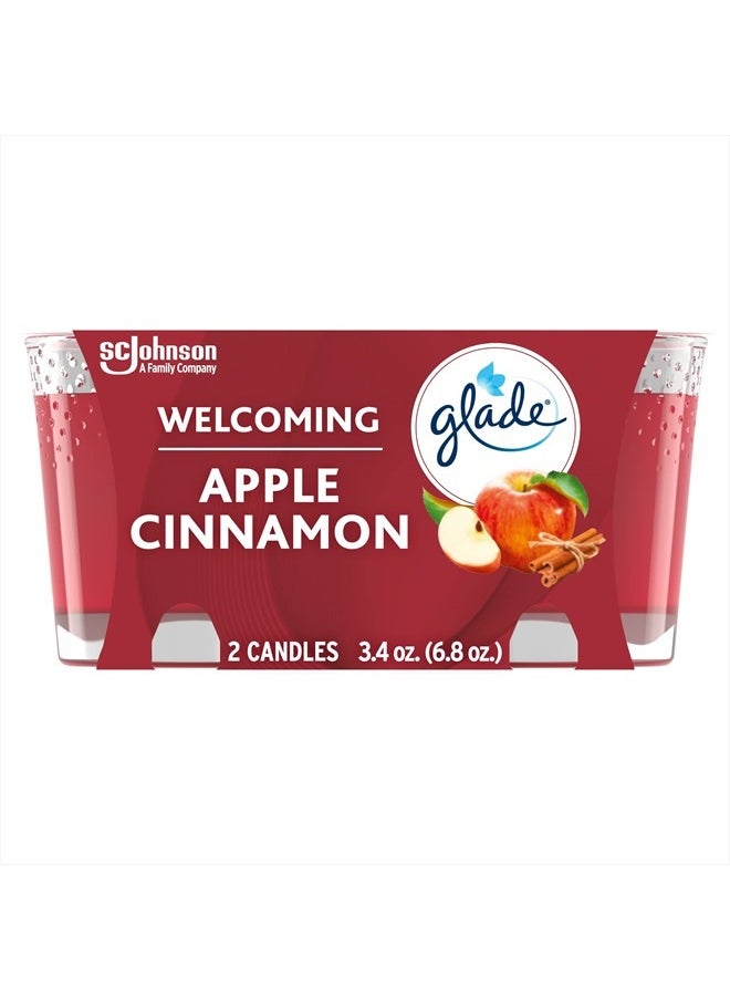 Glade Candle Jar, Air Freshener, Apple Cinnamon, 3.4 Oz, 2 Count  - Image 1