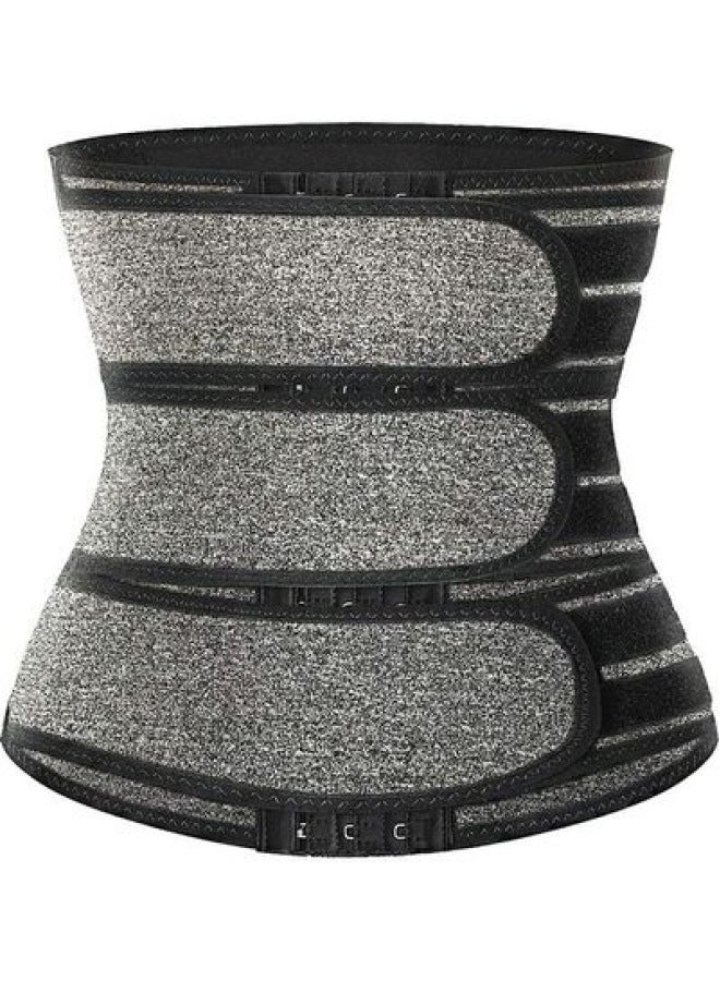 Source Waist Trainer Sports Sweat Postpartum Body Shaping Double Belt Zipper Belly Belt