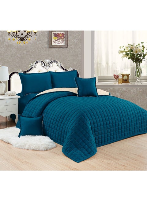 Sleep Night 6 Pieces Comforter Set King Size 220 X 240 Cm Dual Color Reversible Bedding Set For All Seasons