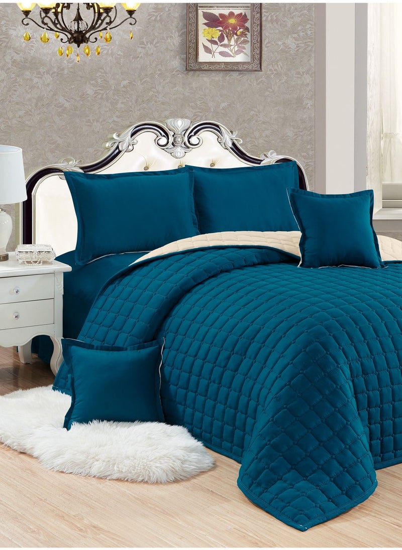 Sleep night - Sleep Night 6 Pieces Comforter Set King Size 220 X 240 Cm Dual Color Reversible Bedding Set For All Seasons - Image 1