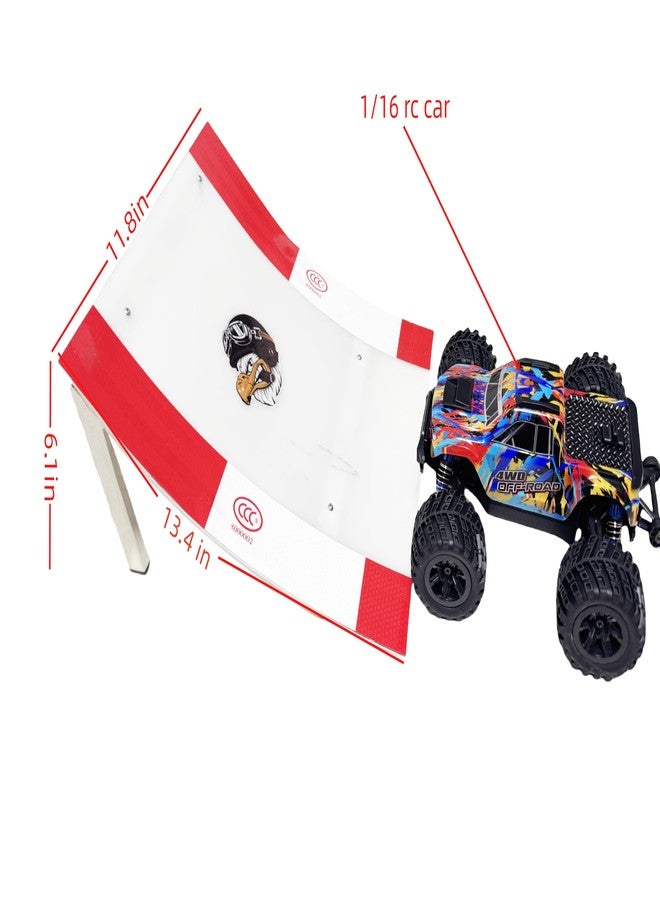RCJUMPANT RC Ramp,Wall - Leaning rc car ramps Jumping for 1/16 1/18 1/24 Scale RC Cars,2 Modes Durable, Combinable Stunt Ramp for Indoor & Outdoor Family Fun（Large&Curved） - Image 2