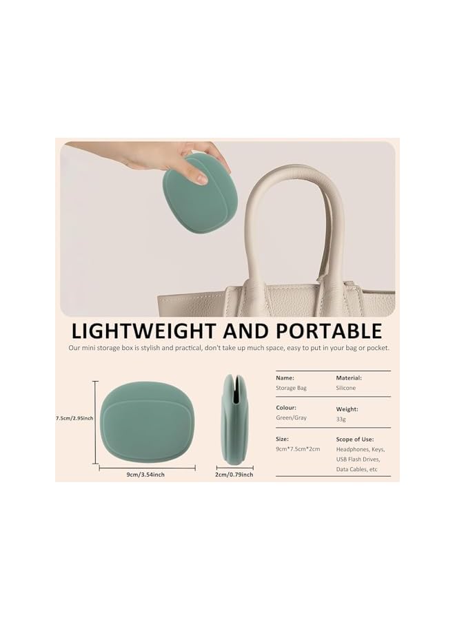 S-TOP Silicone Storage Case Organiser with 6 Reusable Cable Ties, Multi-Purpose Earphone Box for Cables, Keys and USB Drives - Image 3