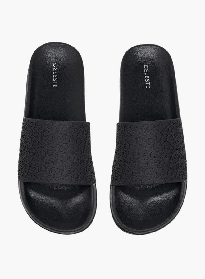 Celeste Women's Monogram Embossed Slide Slippers