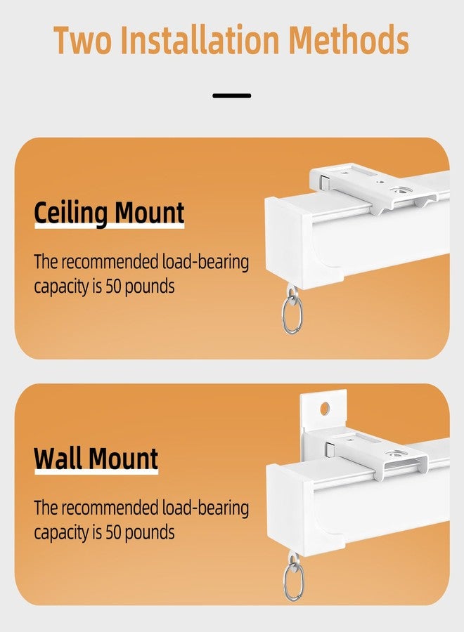 YMDparts قضبان ستائر بيضاء مثبتة على السقف والجدار، بطول 6.89 قدم، بتصميم سميك وخطاف، مناسبة لتقسيم الغرف، غرف المعيشة، غرف النوم، المكاتب، والمركبات الترفيهية. - Image 4