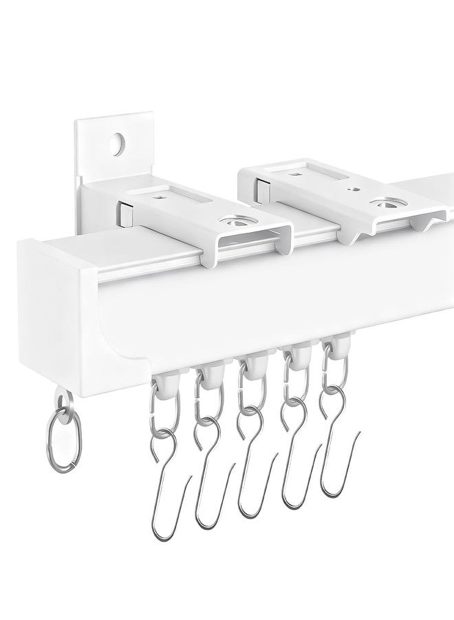 YMDparts قضبان ستائر بيضاء مثبتة على السقف والجدار، بطول 6.89 قدم، بتصميم سميك وخطاف، مناسبة لتقسيم الغرف، غرف المعيشة، غرف النوم، المكاتب، والمركبات الترفيهية. - Image 1