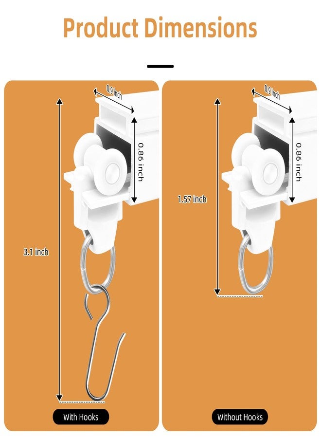 YMDparts قضبان ستائر بيضاء مثبتة على السقف والجدار، بطول 6.89 قدم، بتصميم سميك وخطاف، مناسبة لتقسيم الغرف، غرف المعيشة، غرف النوم، المكاتب، والمركبات الترفيهية. - Image 3