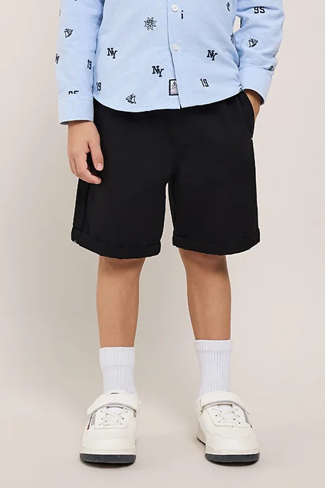 R&B Solid Shorts with Drawstring Waist