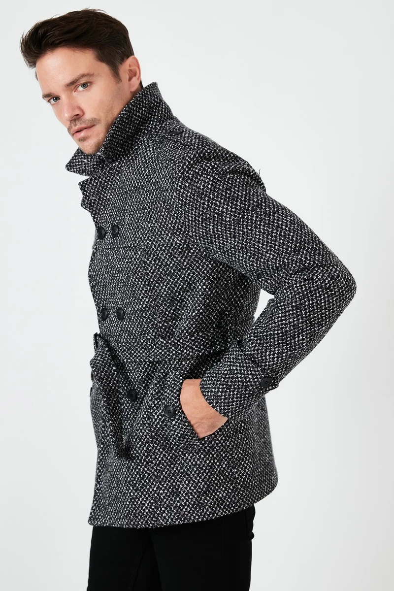 Buratti Slim Fit Pocketed Cotton Cashmere Coat Men's Coat 5841015