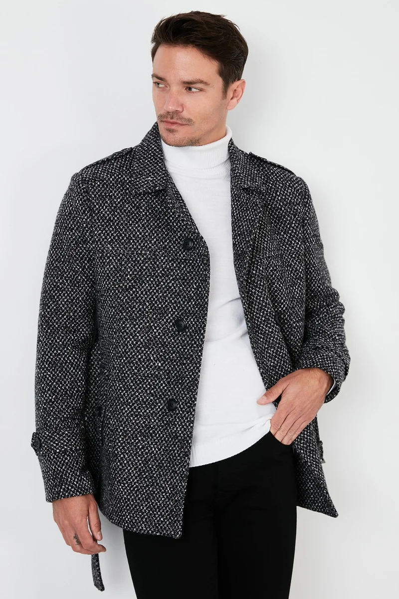 Buratti Slim Fit Pocketed Cotton Cashmere Coat Men's Coat 5841015