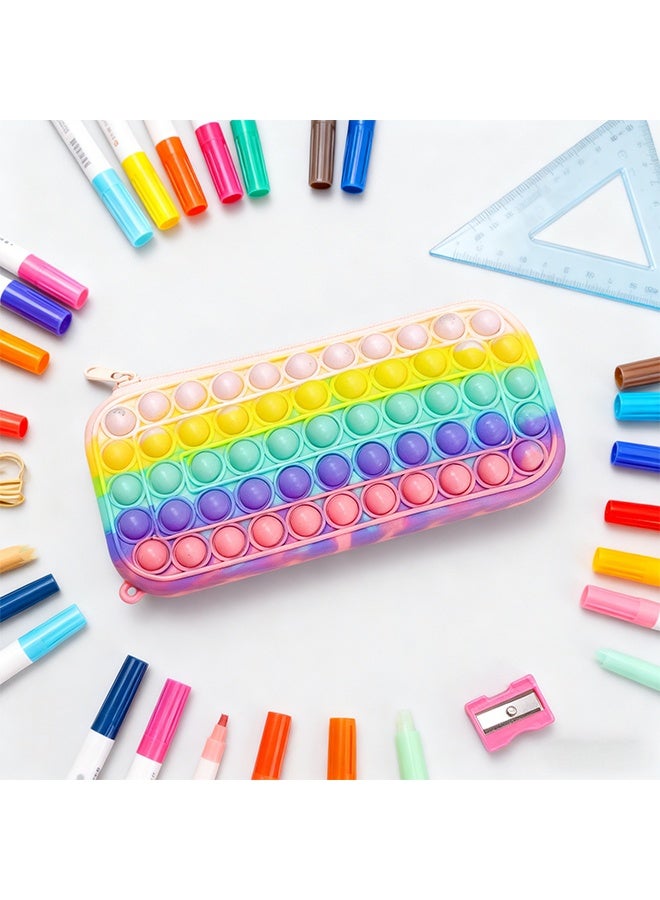 حافظة أقلام بوب، حافظة أقلام فIDGET بسيطة من السيليكون بحبة الفقاعات الحسية، حقيبة تخزين أدوات مكتبية للطفل، لعبة للتخفيف من الضغط، هدايا موسم المدرسة، منظم أدوات مكتبية للمكتب، هدايا عيد الميلاد - Image 2