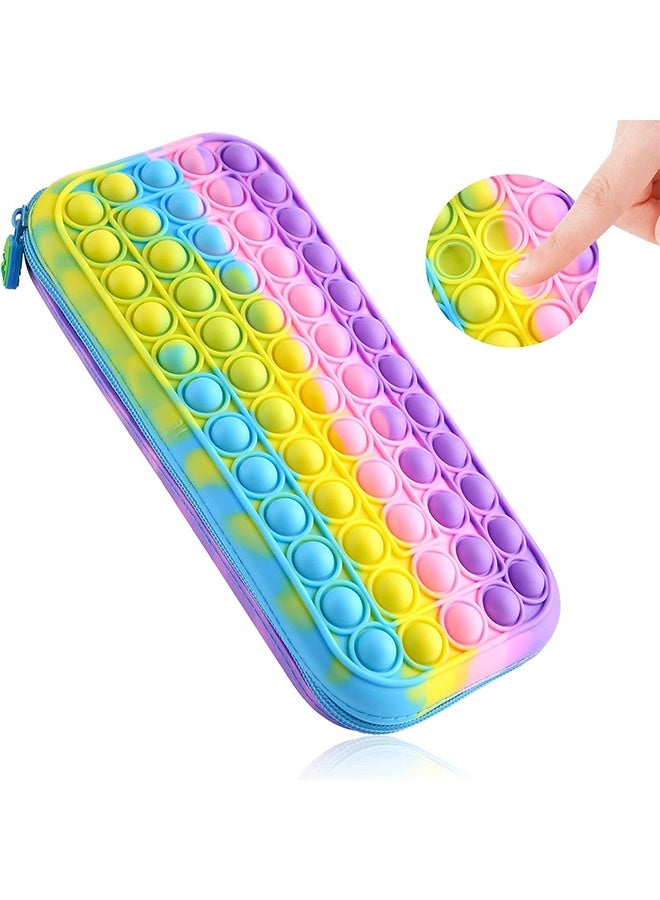 حافظة أقلام بوب، حافظة أقلام فIDGET بسيطة من السيليكون بحبة الفقاعات الحسية، حقيبة تخزين أدوات مكتبية للطفل، لعبة للتخفيف من الضغط، هدايا موسم المدرسة، منظم أدوات مكتبية للمكتب، هدايا عيد الميلاد - Image 1