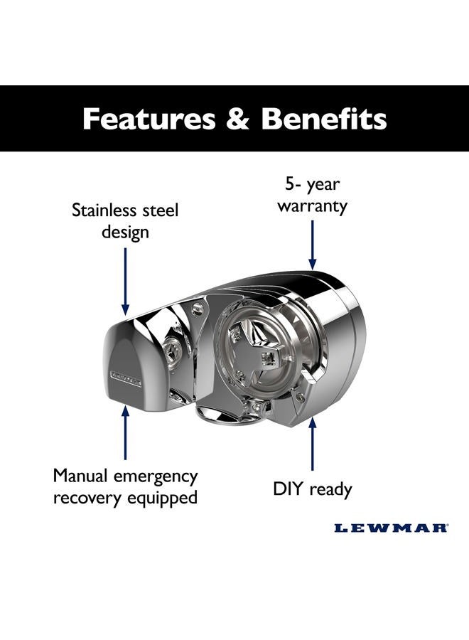 Lewmar Pro Fish 700 Fishing Windlass for 1/4" G4 Chain, Auto Free-Fall System, Maximum Pull 700 lbs., 316 Stainless Steel Construction, for Boats up to 38' - 2020201159 - Image 4