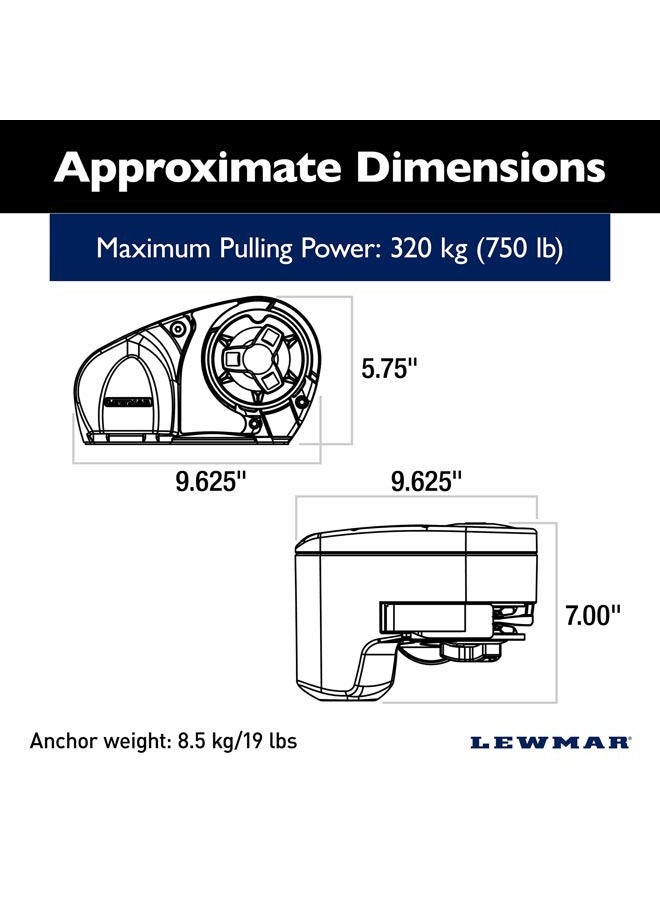Lewmar Pro Fish 700 Fishing Windlass for 1/4" G4 Chain, Auto Free-Fall System, Maximum Pull 700 lbs., 316 Stainless Steel Construction, for Boats up to 38' - 2020201159 - Image 2