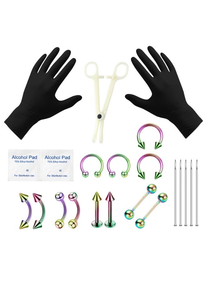 ATOMUS طقم مجوهرات ثقب الجسم مكون من 20 قطعة عام - Image 1