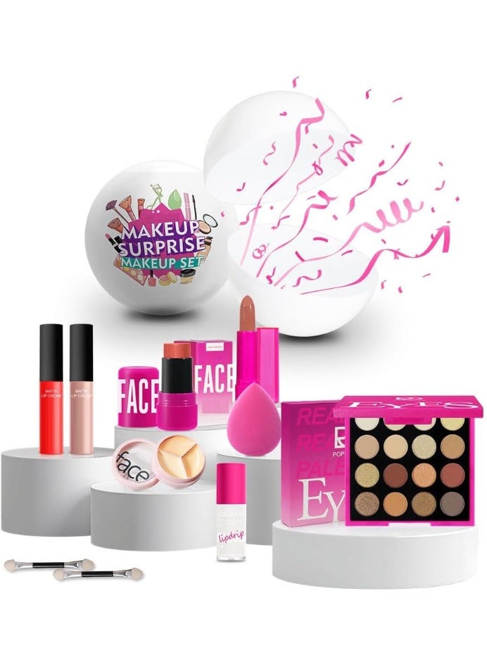 بوب فيل مجموعة مفاجأة مكياج الكل في واحد للفتيات الصغيرات - ظلال العيون وكريمات الشفاه والكونسيلر والمزيد - مجموعة مستحضرات تجميل آمنة وممتعة ومتعددة الاستخدامات للأطفال لابتكار مكياج يومي لطيف ، هدية مثالية - Image 3
