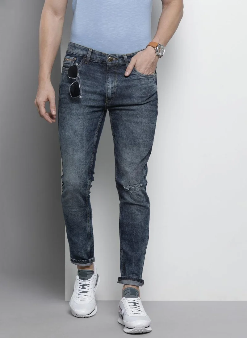 Men Slim Fit Solid Mid-Rise Stretchable Jeans