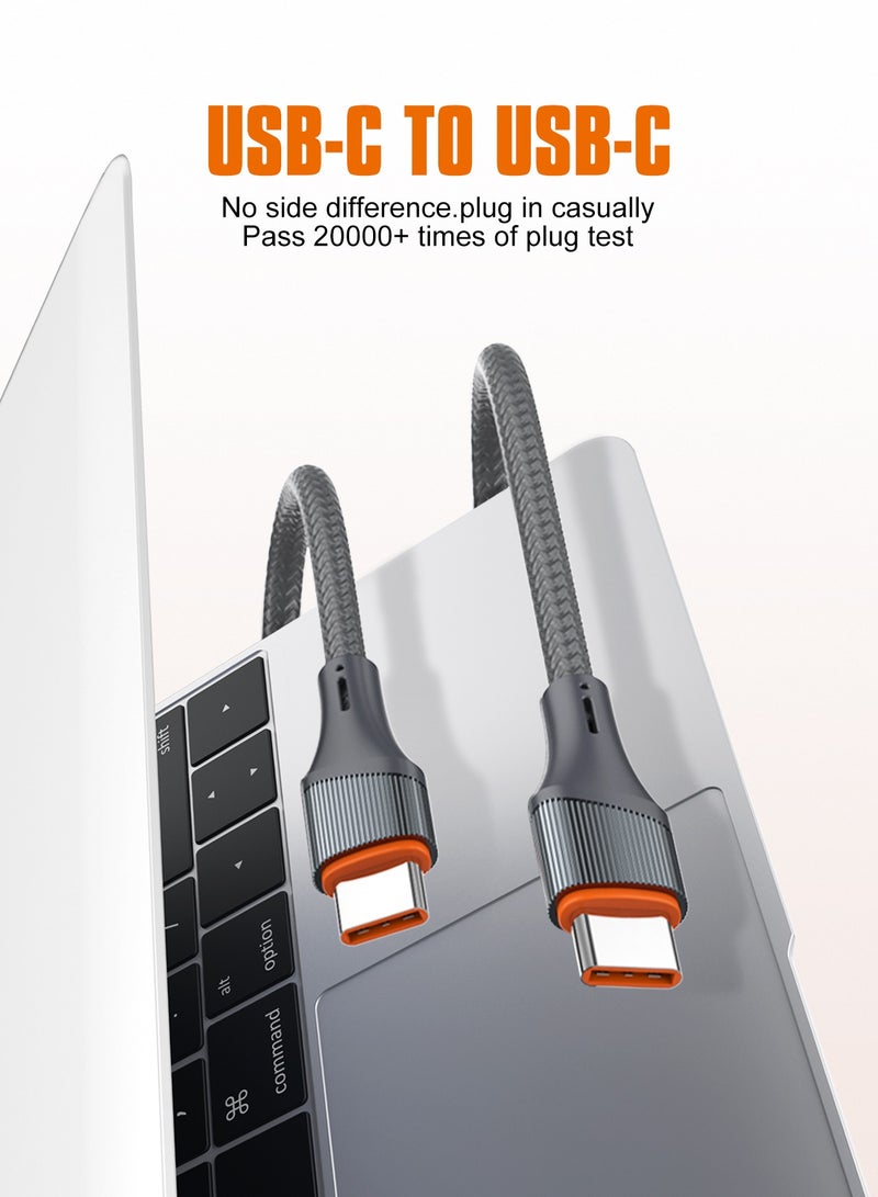 LDNIO Cable LDNIO 2 Meter USB-C TO USB-C 65W Fast Charging Data Cable Compatible with PD3.0/QC3.0 AND Other Fast Charging Protocols-Grey - Image 4