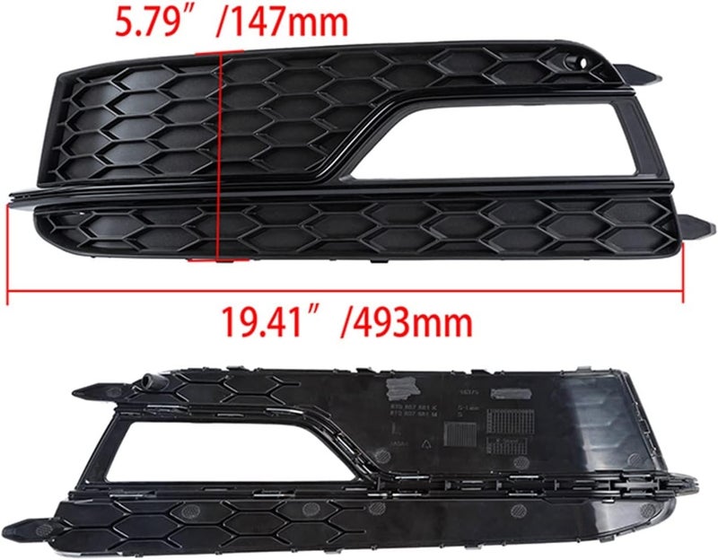 DEMULAX Car Front Bumper Fog Light Grille Cover - Image 2