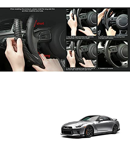PRIKNIK Steering Wheel Grip Cover Non-Slip Sporty Design for 15 Inch Steering Wheel Compatible with N-issan G-TR - Image 5