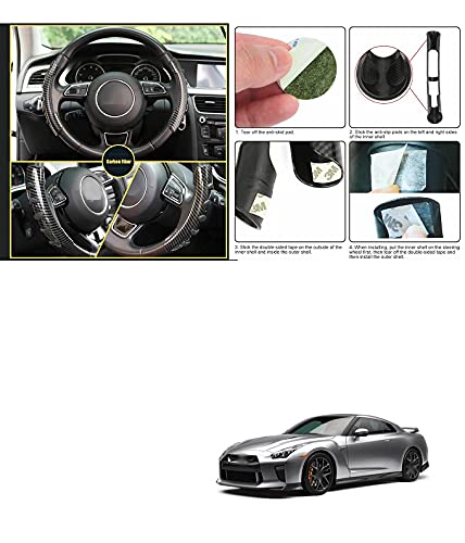 PRIKNIK Steering Wheel Grip Cover Non-Slip Sporty Design for 15 Inch Steering Wheel Compatible with N-issan G-TR - Image 4