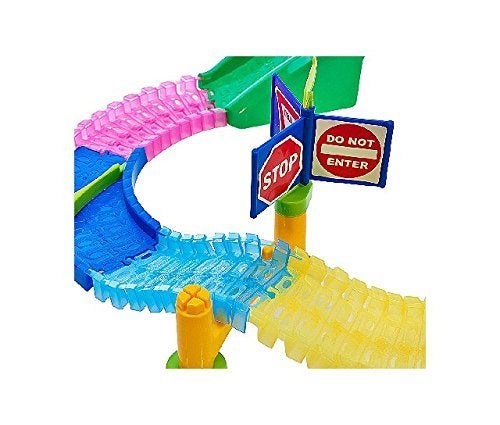 Mindscope Twister Trax Neon Glow in The Dark Track & Accessory Set w/Bridge & Tunnel - Image 2