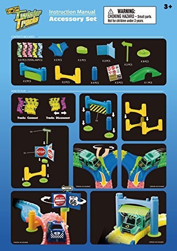 Mindscope Twister Trax Neon Glow in The Dark Track & Accessory Set w/Bridge & Tunnel - Image 4