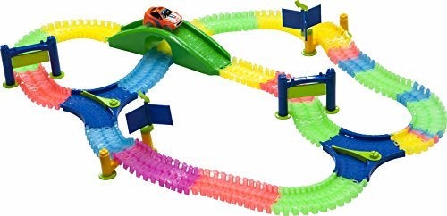Mindscope Twister Trax Neon Glow in The Dark Track & Accessory Set w/Bridge & Tunnel - Image 3
