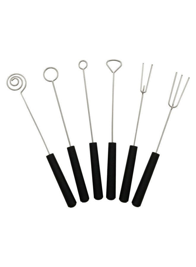 304 Stainless Steel Chocolate Fork Cheese Hot Pot Fork Kitchen Oven Dip Fork Cheese Fork Fruit Fork Baking Gadget-Color:Binary - Image 3