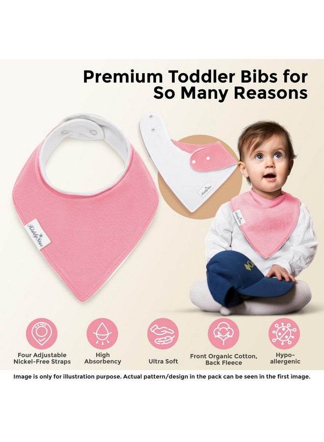 KiddyStar Double Layer Bandana Bibs - Multi Snaps Adjustable Organic Cotton Teething Bib - Absorbent Drooling Protection - Image 2