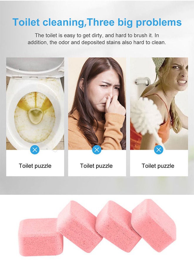 oradess 12pcs Foaming Pink Fresh Bathroom Toilet Bowl Cleaner Tablets Deep Cleaning Limescale Calcium Rust Stain Remover Deodorizing  - Image 3