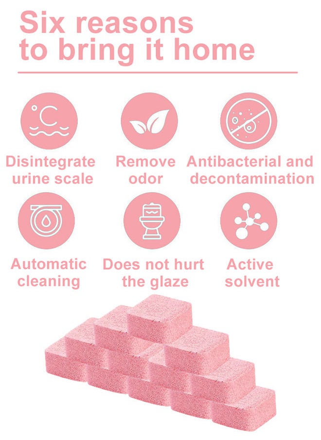oradess 12pcs Foaming Pink Fresh Bathroom Toilet Bowl Cleaner Tablets Deep Cleaning Limescale Calcium Rust Stain Remover Deodorizing  - Image 2