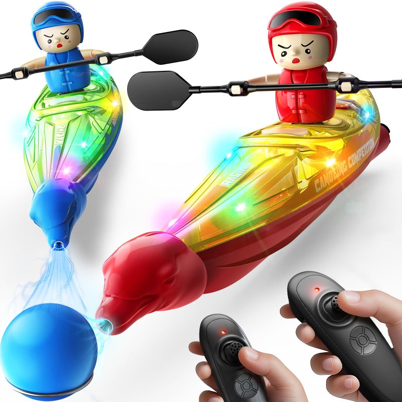 SYMA RC Boats 2 Pack for Kids 612 Remote Control Kayaks with Magnetic Dolphin Nose 3 Balls Up to 40 Min Playtime LED Light Up Water Toys for Pool Water Table Bathtub - Image 2